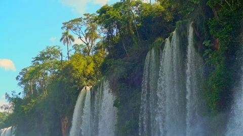 Iguazu falls upwards view Stock Footage 109510013