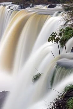 Iguazu waterfall in motion Stock Photos