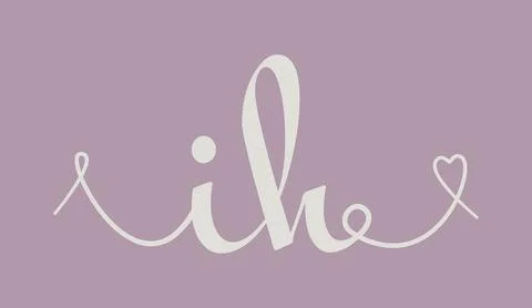 IH initial wedding monogram calligraphy vector illustration. Hand drawn let.. Stock Illustration