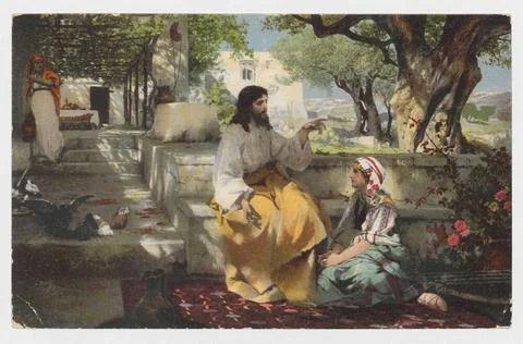ï»¿Henryk Siemiradzki (1843-1902), Chrystus u Marii Chrystus w domu Marty  Stock Photos