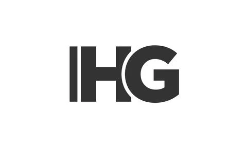 IHG logo design template with strong and modern bold text. Initial based ve.. 스톡 일러스트