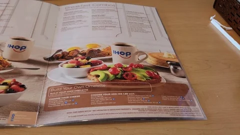 IHOP Restaurant Menu Food Tabletop Stock Video Pond5