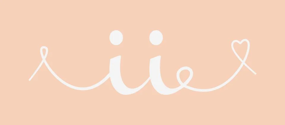 II initial wedding monogram calligraphy vector illustration. Hand drawn let.. Stock Illustration