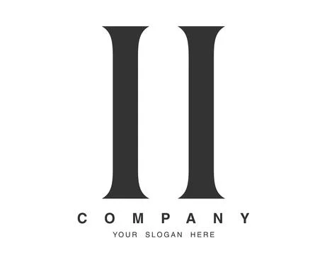II logo design. Initial letter i and i serif font style. Creative classic c.. Stock Illustration