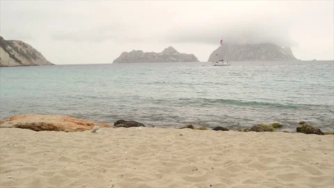 IIbiza, beach with sky clouds Video stock 83045343