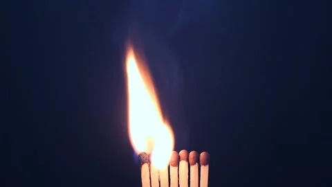 IIgnition matches in sequence, consecutive Ignition against blue background Stock Footage 156472521