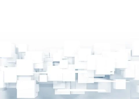 Iintersected blue cubes pattern. 3d render Stock Illustration