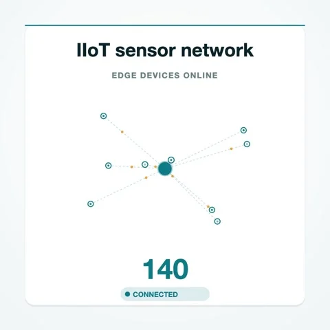 IIoT Sensor Network animation, Industry 4.0, square 1:1 Stock Footage 346245625