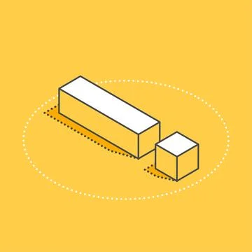 Iisometric vector icon on a yellow background, exclamation point simple graph イラスト素材