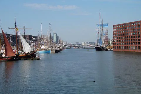IJ harbor during SAIL Amsterdam 2015 Stock Photos