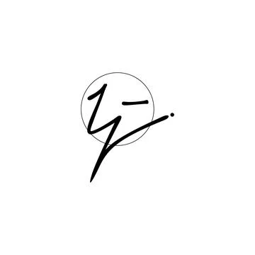 IJ Initial handwriting logo design Stock Illustration