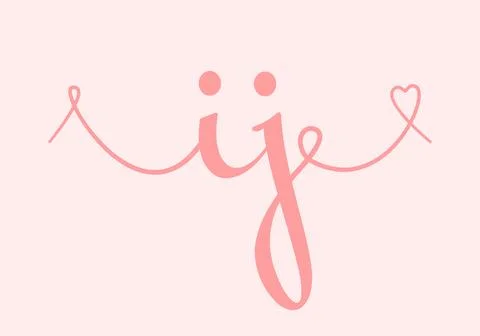 IJ initial wedding monogram calligraphy vector illustration. Hand drawn let.. Stock Illustration