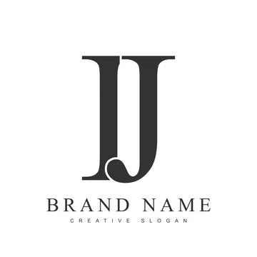 IJ trendy logotype template. Initial letter i and j classic font style. Cre.. Stock Illustration