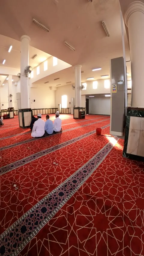 Ijabah Mosque Prayer Hall and Worshippers Stock Footage 344059459