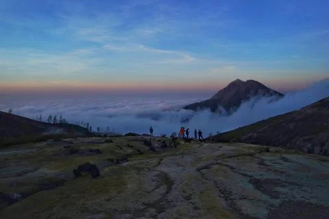 Ijen Crater, Banyuwangi, East Java, Indonesia Stock Photos