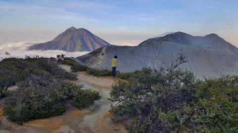 Ijen Crater, Banyuwangi, East Java, Indonesia Stock Photos