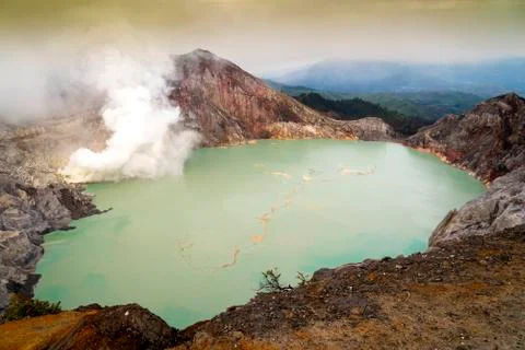 Ijen Crater, Java, Indonesia 스톡 사진