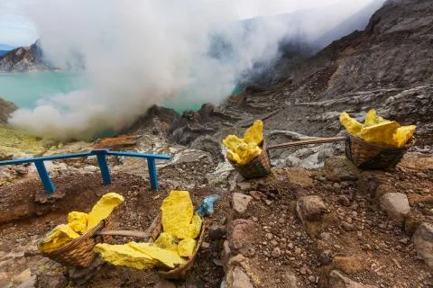 Ijen volcano 스톡 사진