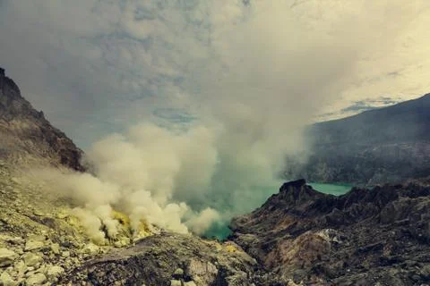Ijen volcano Stockfoto's