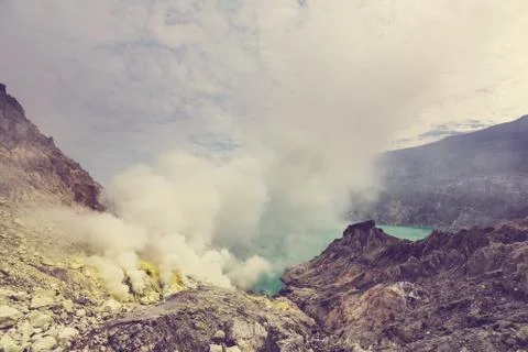 Ijen volcano 스톡 사진