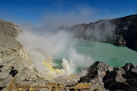 Ijen volcano in a wonderful day, Java Foto stock