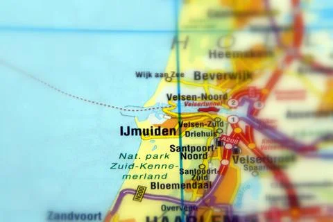 IJmiuden on a map Stock Photos