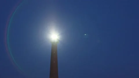 IJMUIDEN Lighthouse in operation, twilight Stock Footage 47502183