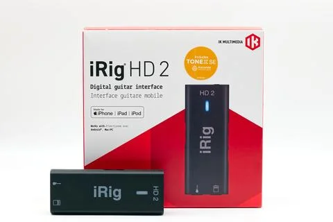 IK Multimedia iRig hd 2 digital guitar interface device. Stock Photos