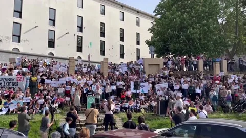 Ikastolas (Basque-language schools) call on regional government to reverse decis Stock Footage 333273606