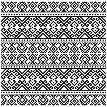 Ikat Aztec ethnic design. Native Seamless pattern ethnic tile vector illustra Stock Illustration