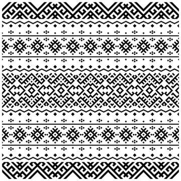 Ikat Aztec ethnic seamless pattern design in black and white color. Ethnic Il Stock Illustration