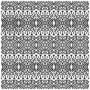Ikat Aztec ethnic seamless pattern design in black and white color. Ethnic Il Stock Illustration