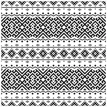 Ikat Aztec ethnic seamless pattern design in black and white color. Ethnic Il Stock Illustration