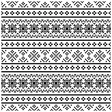 Ikat Aztec ethnic seamless pattern design in black and white color. Ethnic Il Stock Illustration