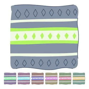 Ikat boho pillow vector cartoon graphic Illustrazione stock