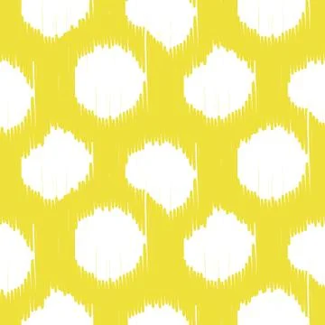 Ikat bold dots vector seamless pattern 库存插图