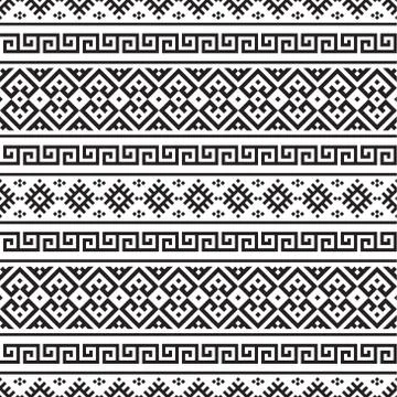Ikat Ethnic Aztec Pattern Design. Illustration of Seamless Ethnic Pattern Vector Stock Illustration