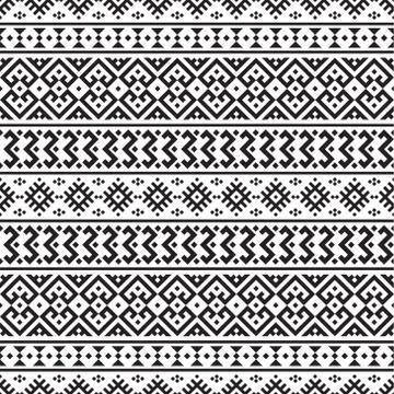 Ikat Ethnic Aztec Pattern Design. Illustration of Seamless Ethnic Pattern Vector Stock Illustration
