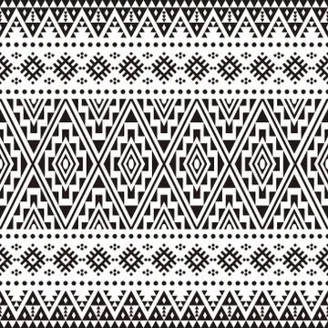 Ikat Ethnic Aztec Pattern Design. Illustration of Seamless Ethnic Pattern Stock Illustration