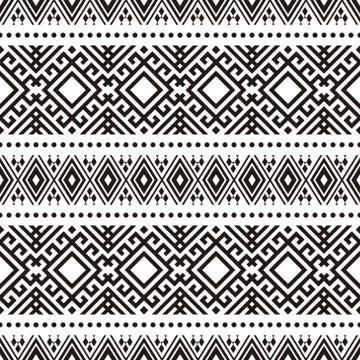 Ikat Ethnic Aztec Pattern Design. Illustration of Seamless Ethnic Pattern Stock Illustration