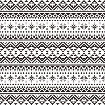 Ikat Ethnic Aztec Pattern Design. Illustration of Seamless Ethnic Pattern Vec Illustrazione stock