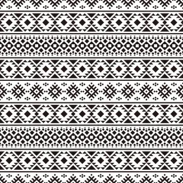 Ikat Ethnic Aztec Pattern Design. Illustration of Seamless Ethnic Pattern Vec Stock Illustration