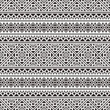 Ikat Ethnic Aztec Pattern Design. Illustration of Seamless Ethnic Pattern Vec Stock Illustration