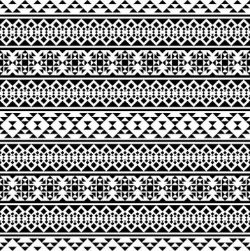Ikat ethnic pattern vector black white color. Tribal Pattern Stock Illustration