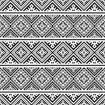 Ikat ethnic pattern vector black white color. Tribal Aztec Pattern Stock Illustration