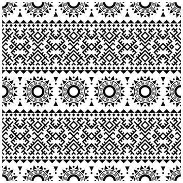 Ikat ethnic pattern vector in black and white color Illustrazione stock