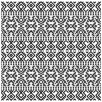 Ikat ethnic pattern vector in black and white color Illustrazione stock
