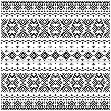Ikat ethnic pattern vector in black and white color Illustrazione stock