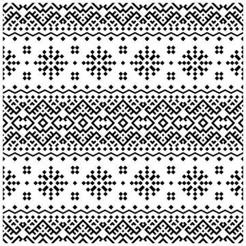 Ikat ethnic pattern vector in black and white color Stock Illustration
