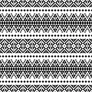 Ikat ethnic pattern vector in black and white color 스톡 일러스트